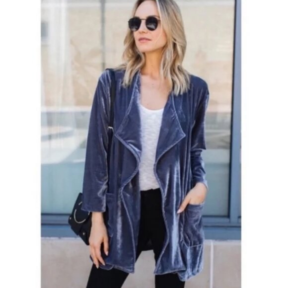 Draped in Velvet Duster Open Cardigan - Picture 1 of 7